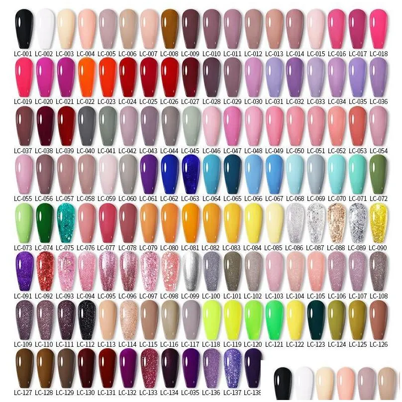 nail art kits lilycute 10 colors gel polish set glitter sequins semi permanent hybrid varnish base top coat soak off uv led