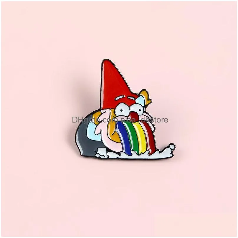 cartoon multicolored short old man lapel pin enamel brooch mini pin clothes badge jewelry gift for friends kids