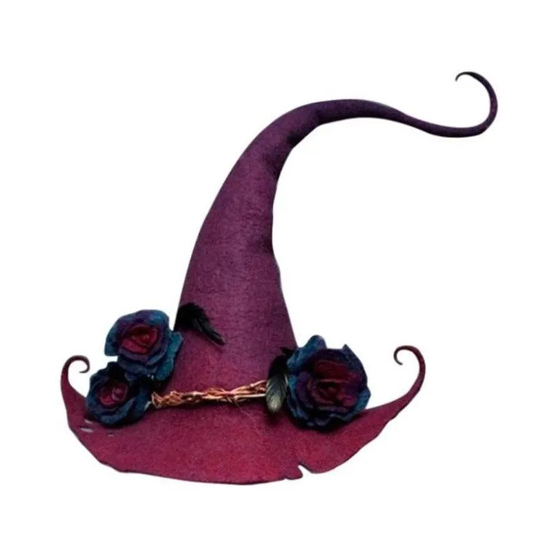 party hats 2021 modern witch hat halloween decoration costume cosplay props christmas pointed wool felt