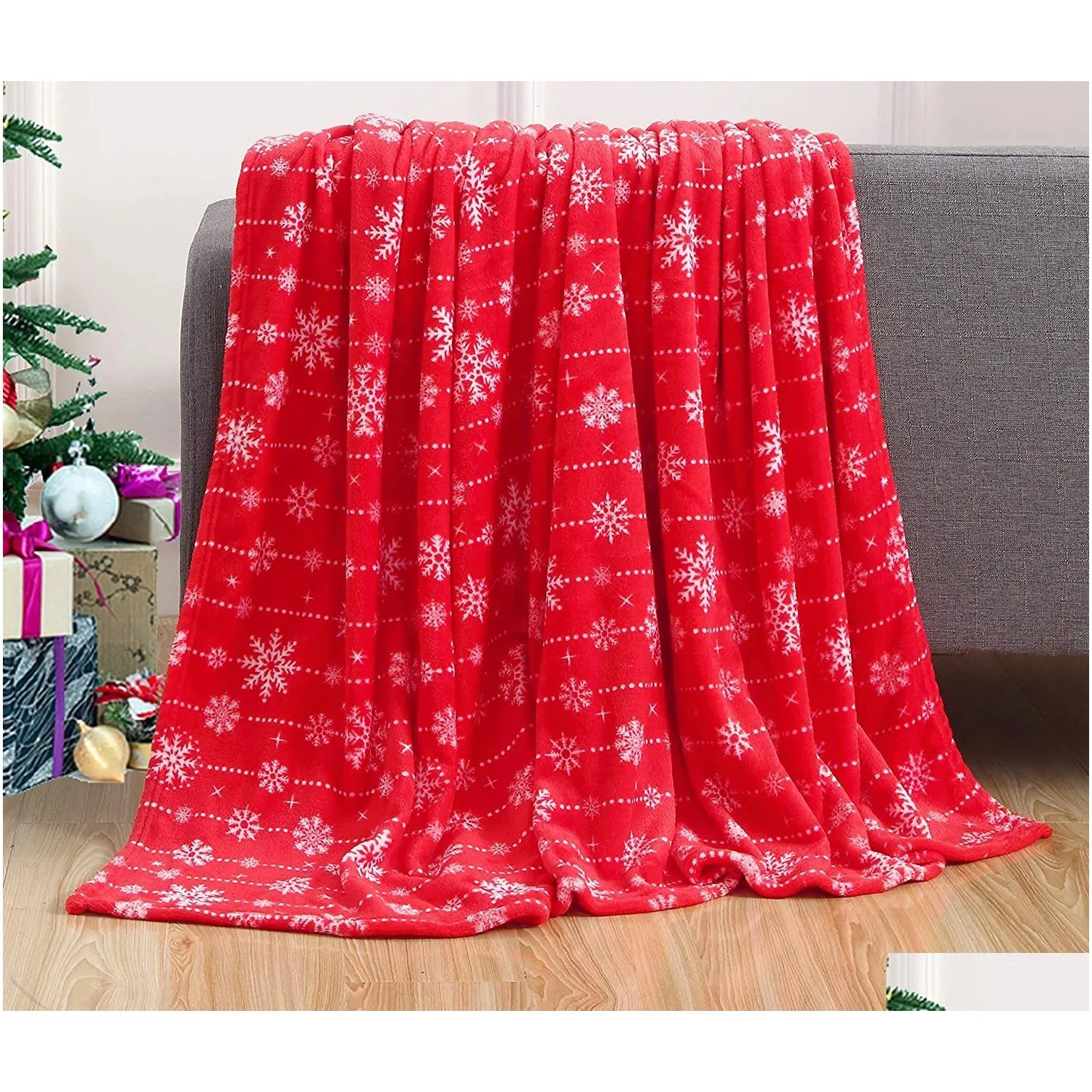 christmas fleece blanket throw blankets lightweight blankets for sofa bed camping thermal towel winter warm 150x200cm