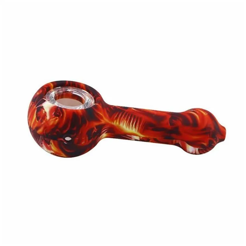 colourful silicone spoon smoking pipe foodgrade silicone water bong pipes for tobacco