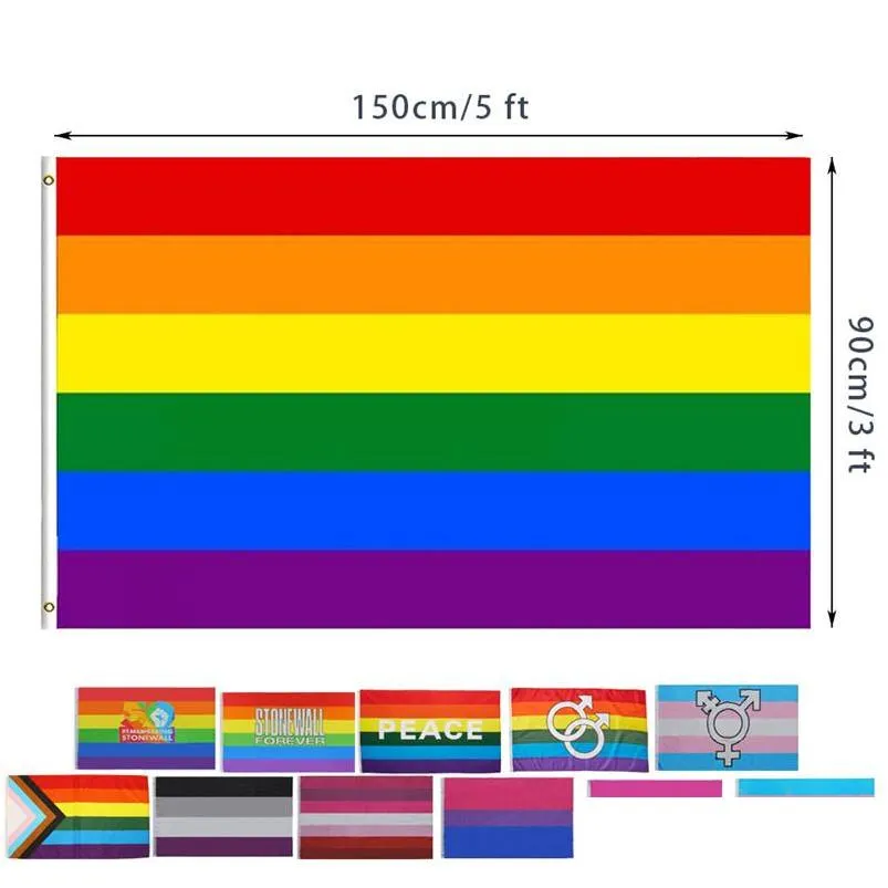 12 designs 3x5fts 90x150cm philadelphia phily straight ally progress lgbt rainbow gay pride flag dhs 