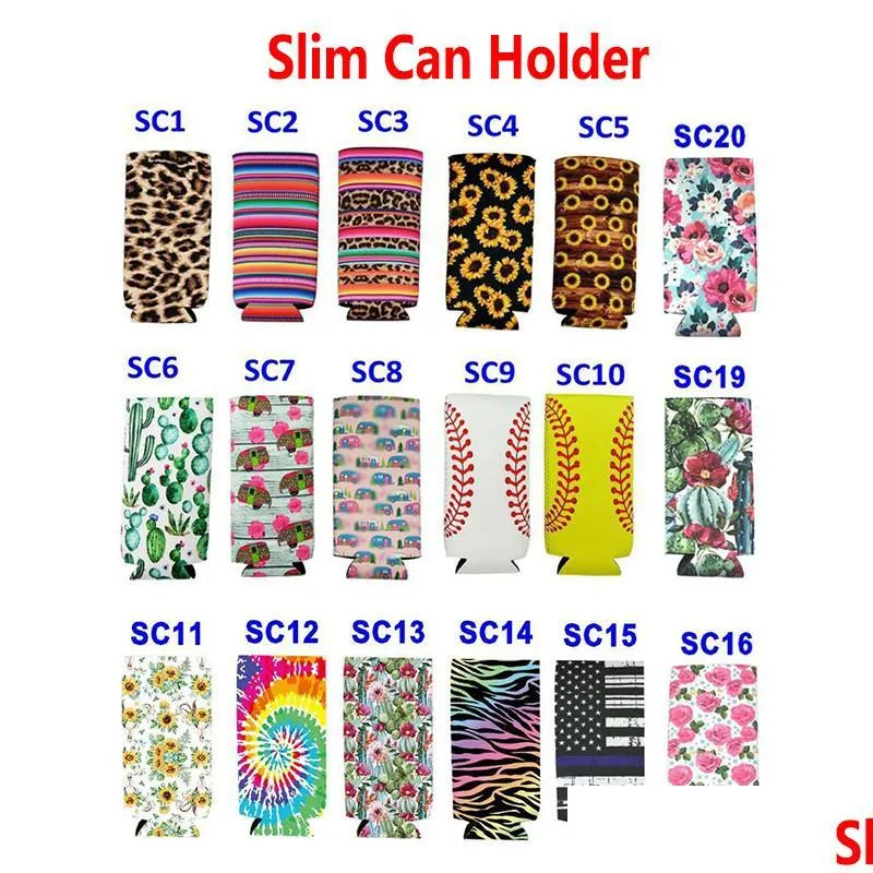 12oz slim can sleeves drink holder neoprene insulated bag case pouch