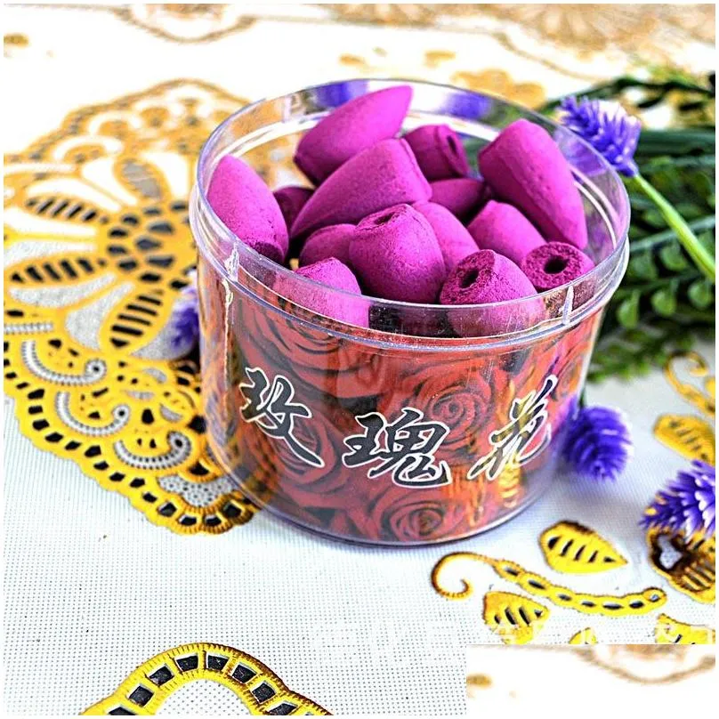 40pcs/box natural smoke backflow cone incense indoor aromatherapy bullet sandalwood lavender jasmine in box tower