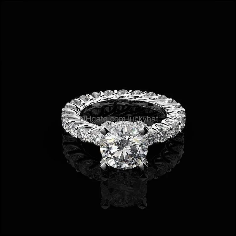 18k gold filled solitaire design high carbon diamond women wedding ring