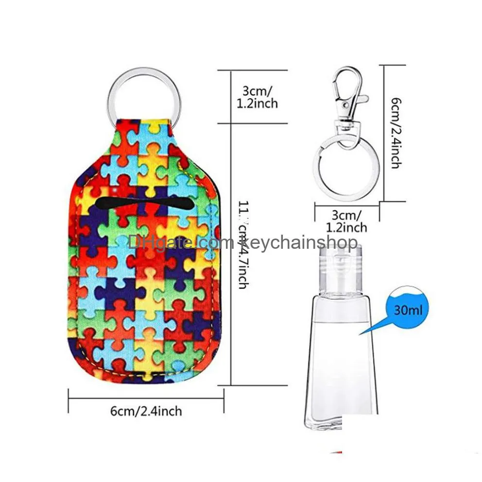 new neoprene keychain 30ml hand sanitizer bottle holder bags lipstick holder perfume container hand soap bottle holder key chain