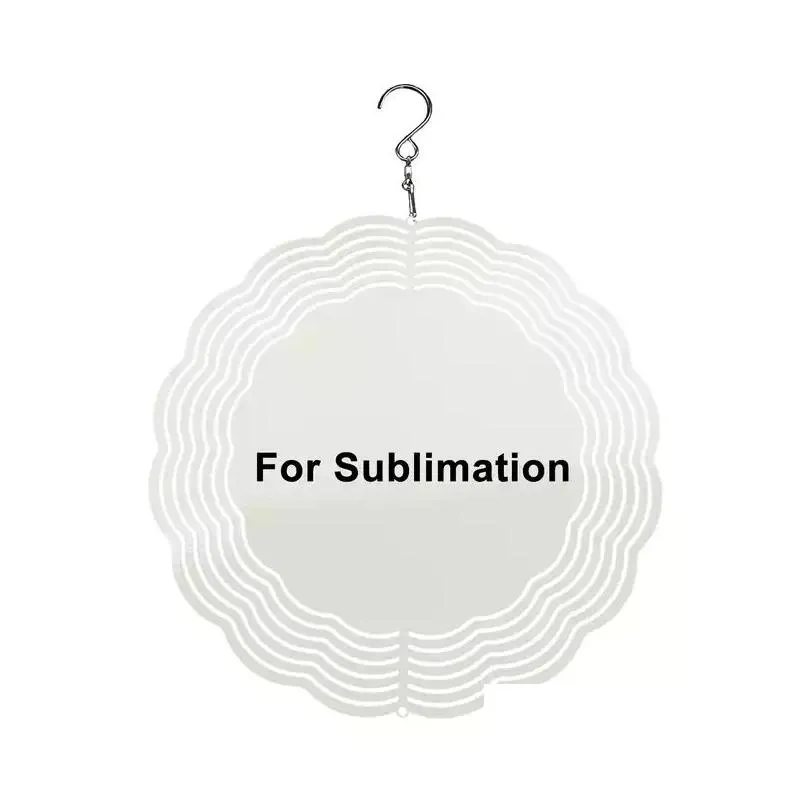 blank sublimation wind spinner party supplies metal painting ornament double sides sublimated diy christmas gifts halloween decoration