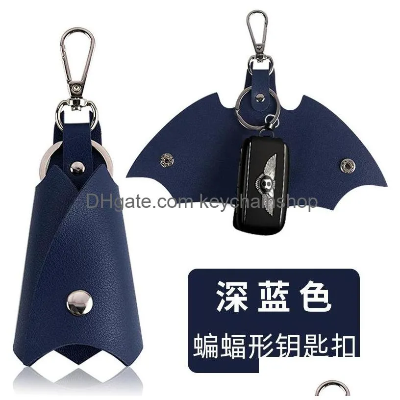 pu leather bat keychains holder mens animal pendant key chains rings fobs fashion design women bag charms silver metal car keyrings accessories handbag jewelry