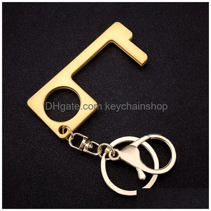 portable keyrings metal keychains rings gift edc door opener bag charms fashion car key holder elevator button tools key chains