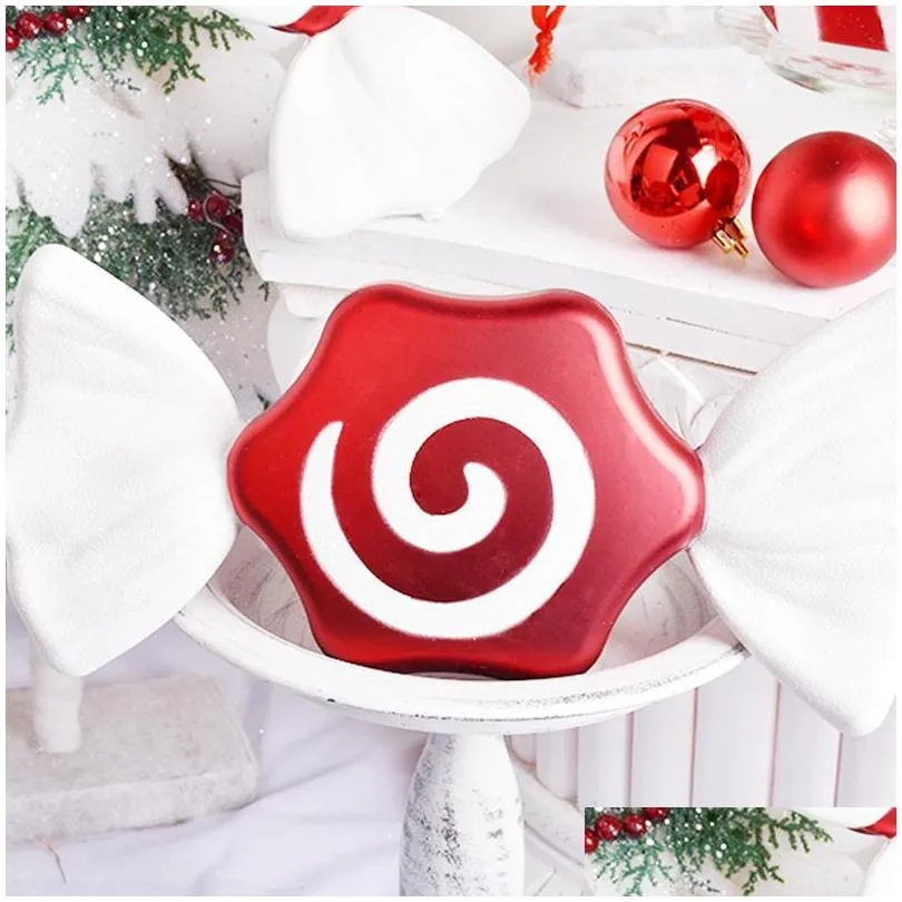 party decoration 32cm pendant christmas wedding decorations stage props red and white painted candy layout