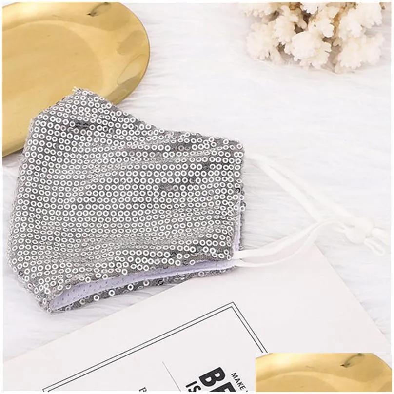 fashion lady face mask inside filters bling masks washable reusable with reatil bag