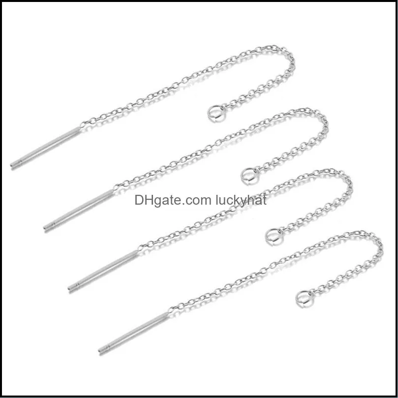 10pcs/set stainless steel gold long tassel chain drop sticker dangle drop earrings ear line earrings chain for diy jewelry makings 1519