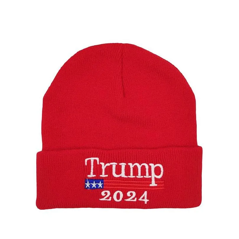 2024 trump knitted woolen hat american campaign mens and womens cold warm hats