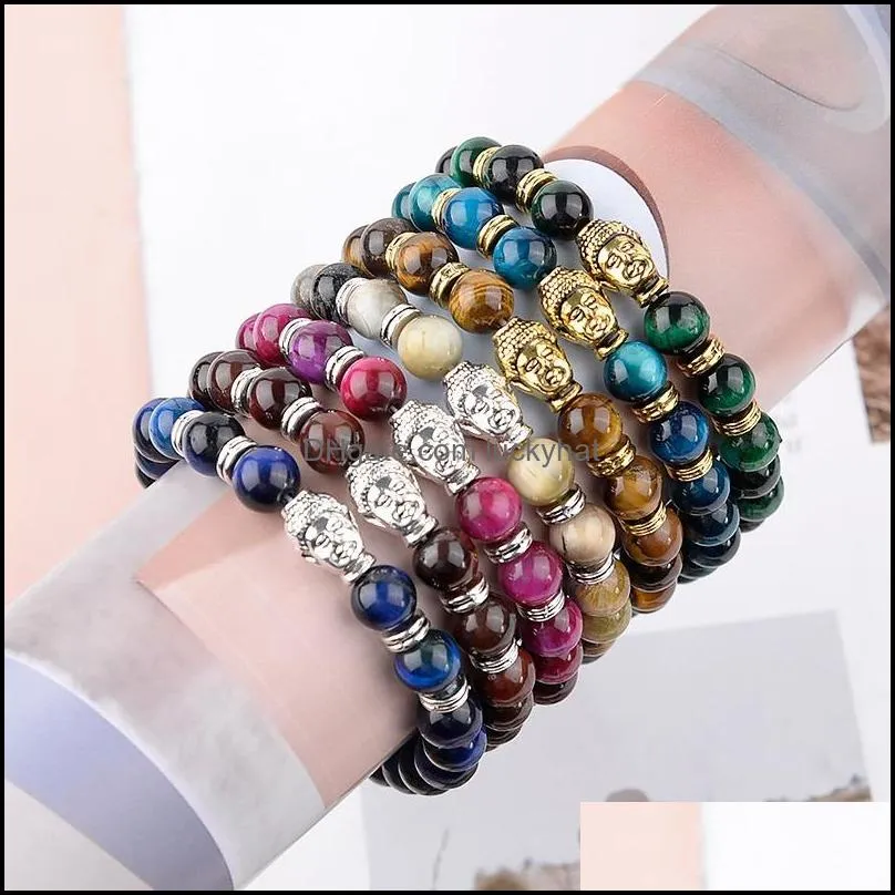natural gemstone 8mm tiger eye bangles healing stone beads bracelets for jewelry making