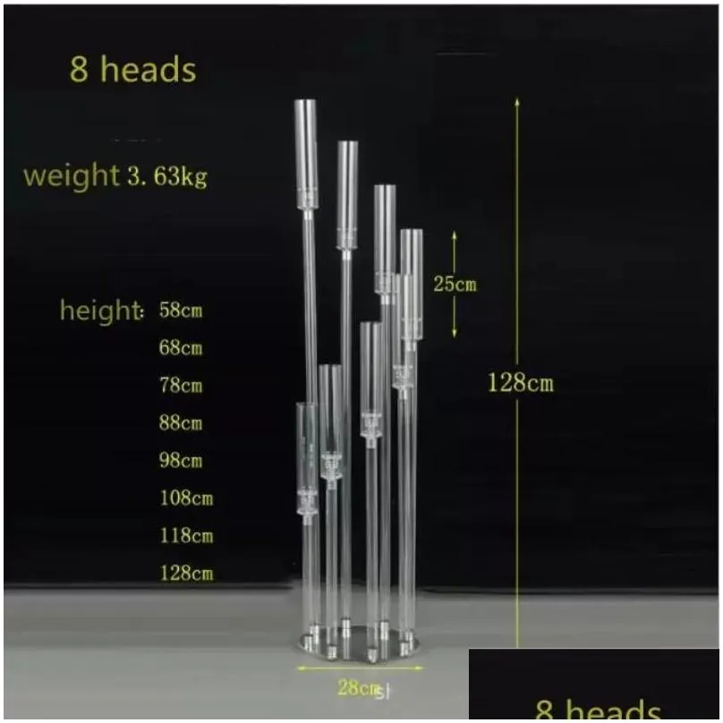 acrylic candelabra 4 5 8 9 heads arms candle holders wedding table centerpiece flower stand holder candelabrum party home decor