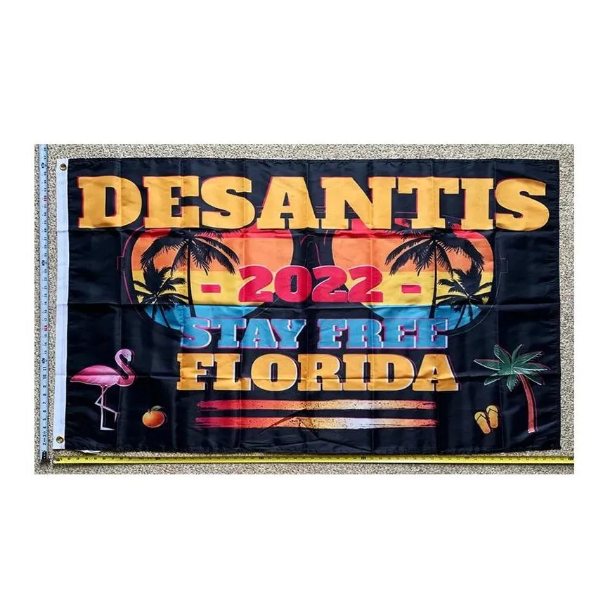 latest design 3 5 feet 100d polyester ron desantis flag 90 150cm home garden banner decorations for us presidential election sxjun7