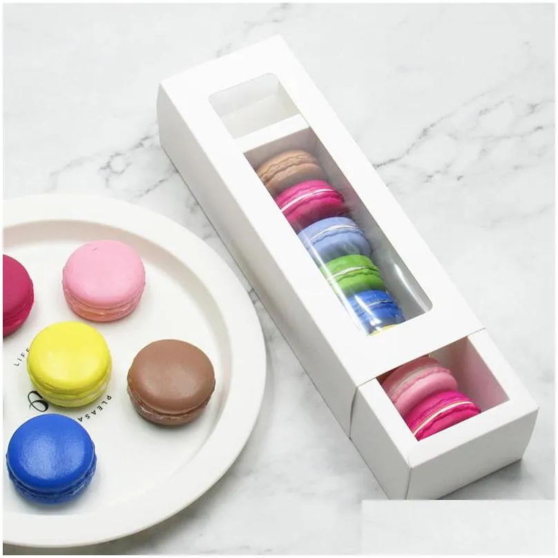 macaron box 2 sizes paper chocolate biscuit muffin boxes packaging holiday gift home supplies