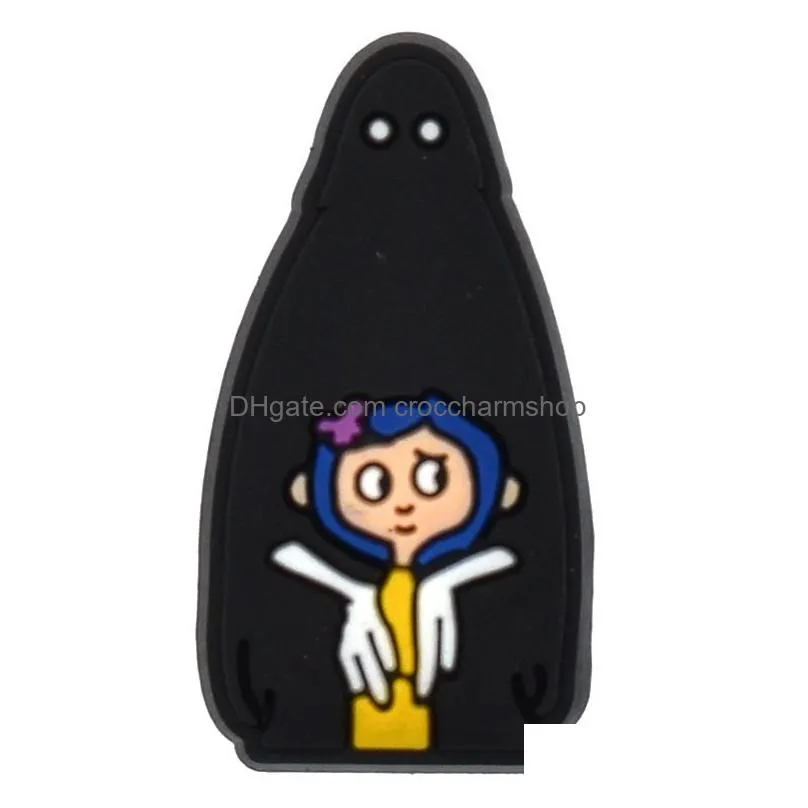 anime charms wholesale childhood memories coraline ghost mother funny gift cartoon croc charms shoe accessories pvc decoration buckle soft rubber clog