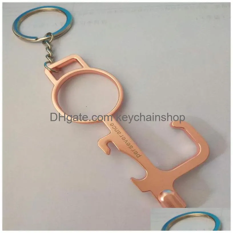 elevator buttons keyring contactless door opener keychain chain safety key grip ring protection isolation no touch metal edc tool in opp