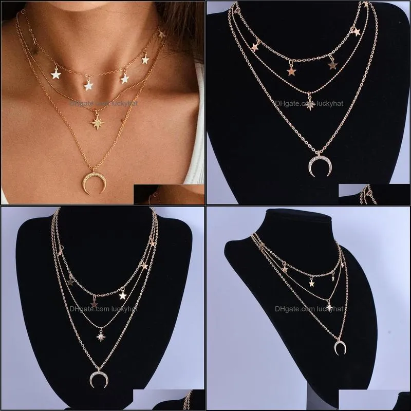 cheap price new bohemian fashion multilayer chain women pendant necklaces jewelry