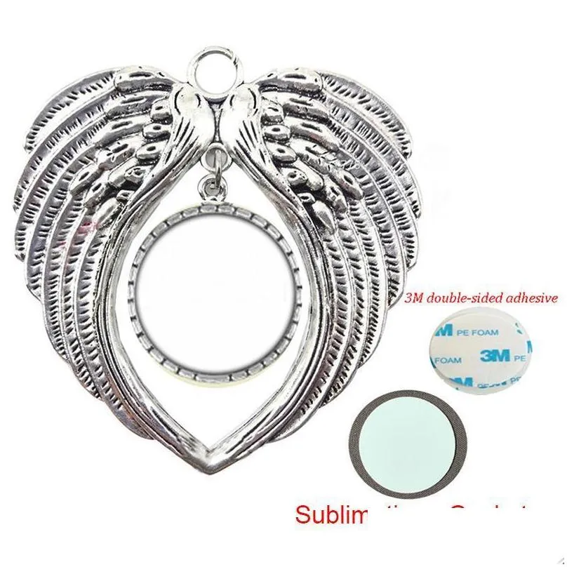sublimation christmas ornament decorations angel wings shape blank hot transfer printing consumables supplies gift sxa11
