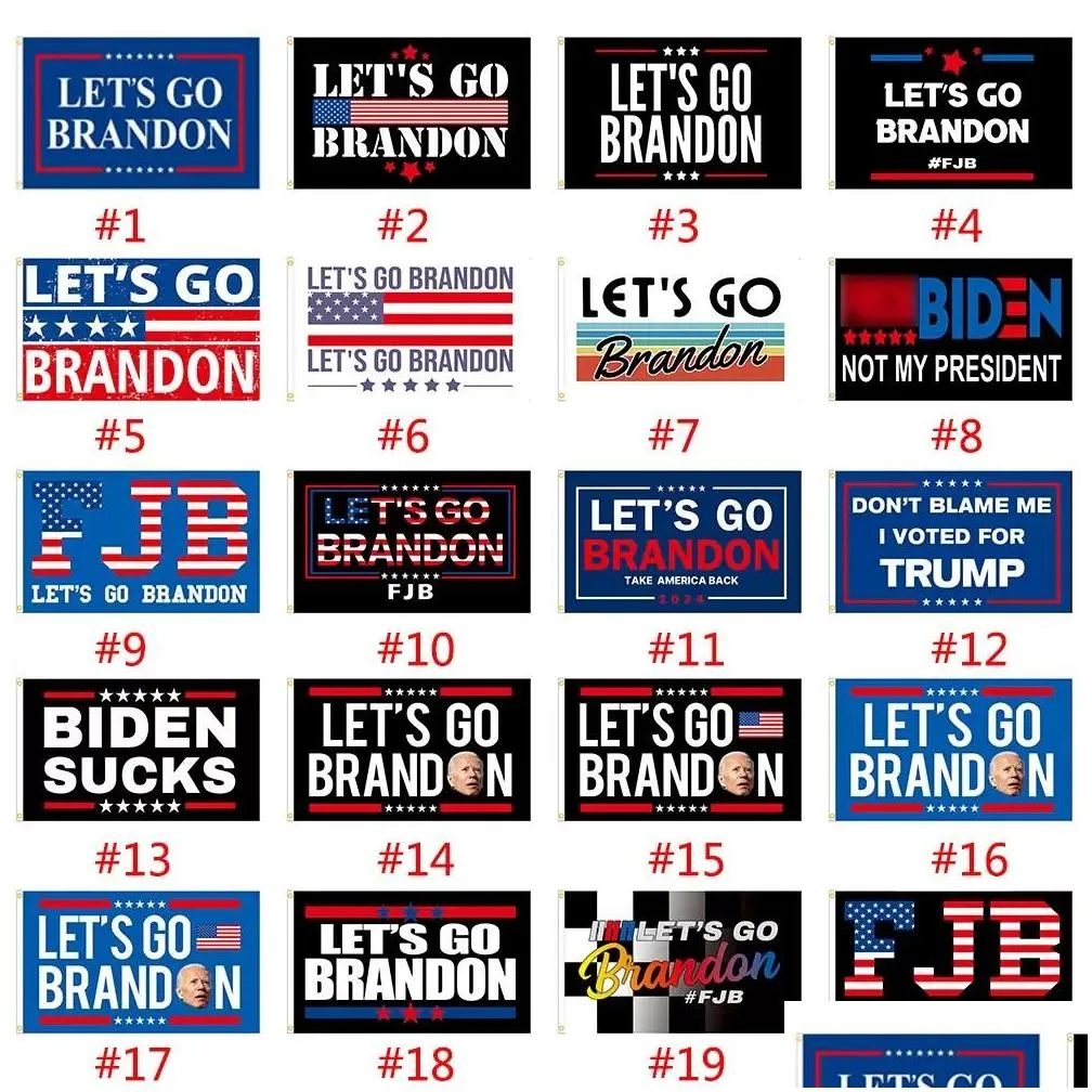 2024 lets go brandon trump election flag 3 5 feet double sided presidential flag 150 90cm home garden banner decorations