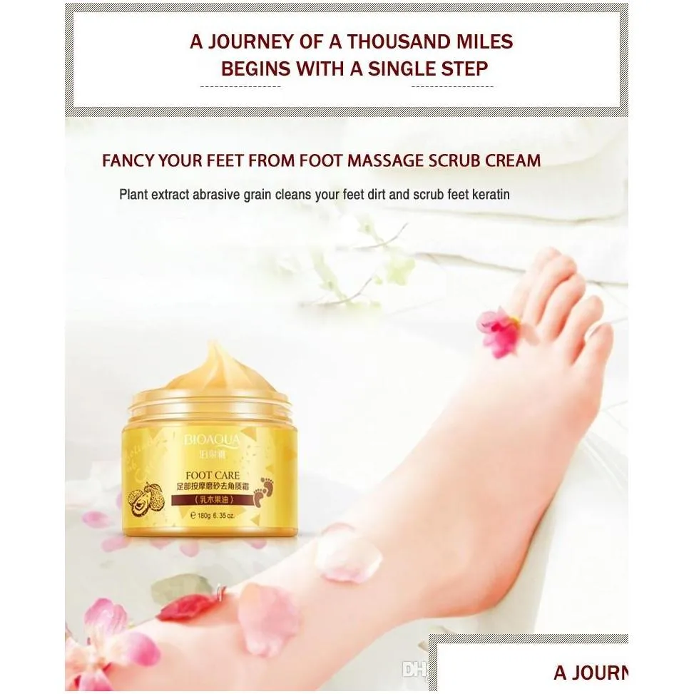 bioaqua foot care massage cream peeling exfoliating moisturizing foot spa beauty remove dead skin foot cream