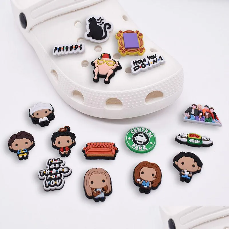 anime charms wholesale childhood memories friends funny gift cartoon croc charms shoe accessories pvc decoration buckle soft rubber clog