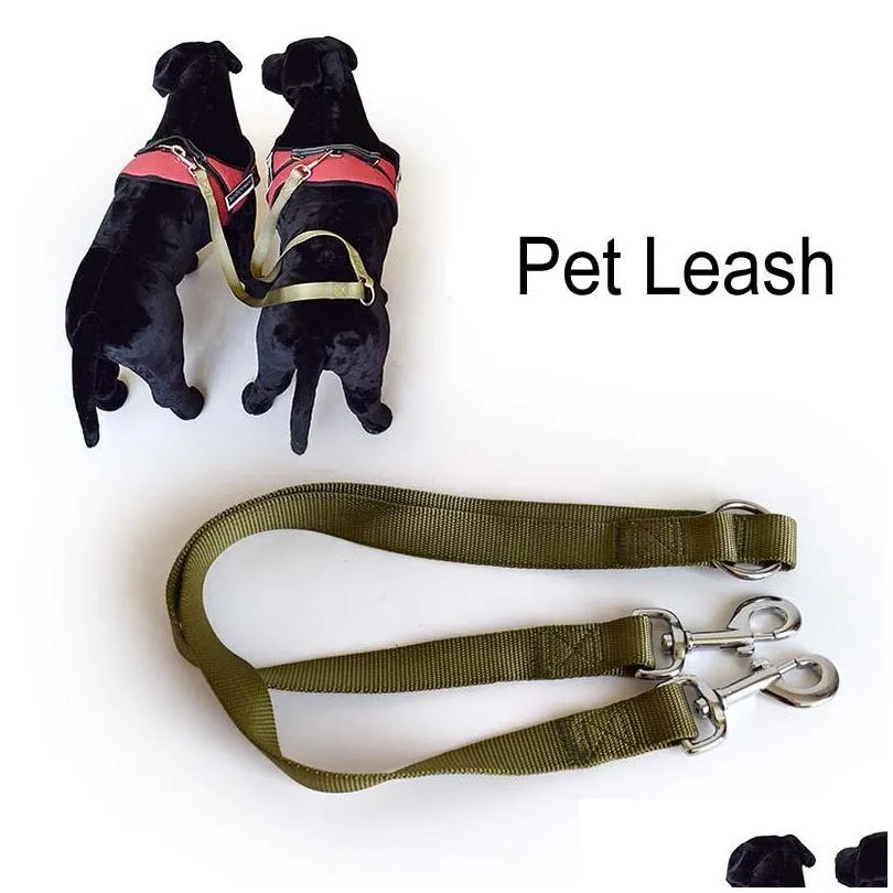 wholesale delicate pet dog couple connection leash double walking lead elastic two dogs leash nylon double pet leash 1.5cmdh0283 t03