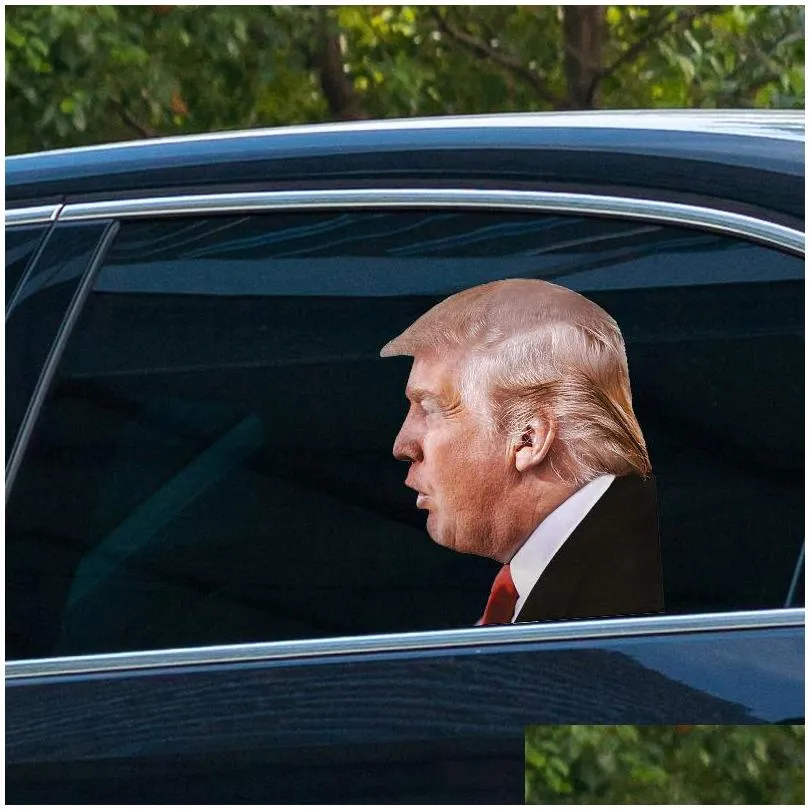 25x32cm trump 2024 car sticker banner flags party supplies u.s. presidential election pvc cars window stickers