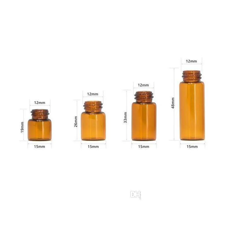 1ml 2ml 3ml 5ml amber dropper mini glass bottle  oil display vial small serum perfume brown sample container