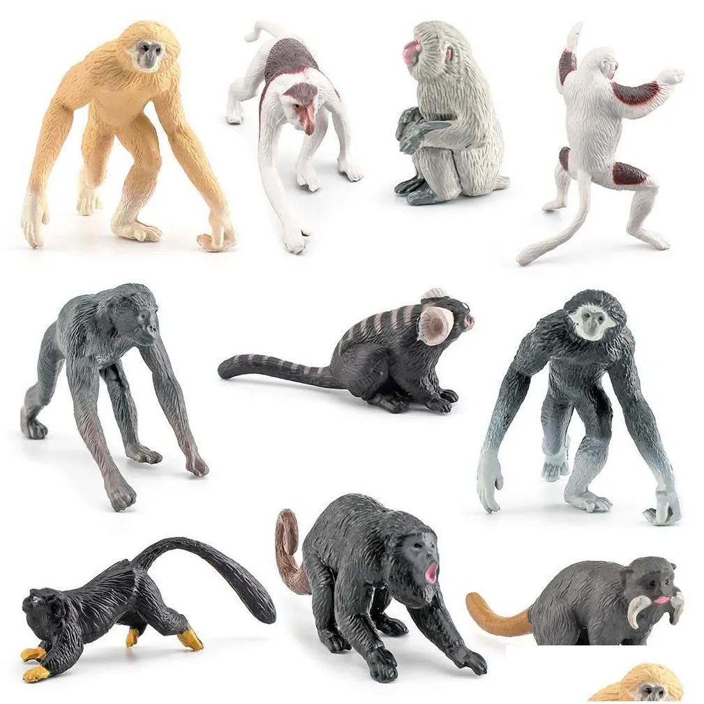 science educational primates animal action figures simulation realistic lifelike learning bath toys for kids birthday party favours