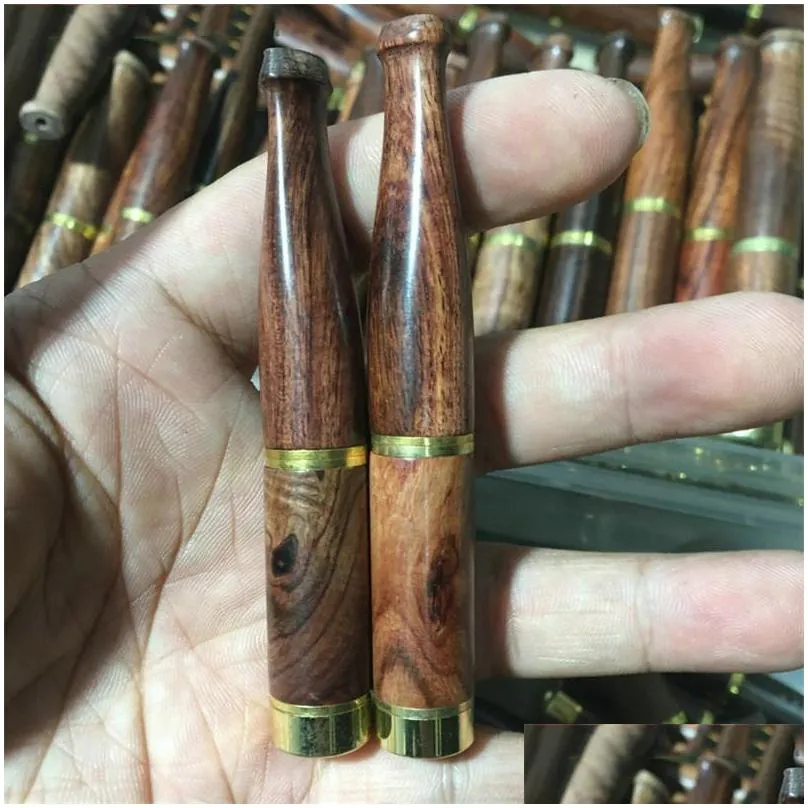 10 styles natural wooden smoke pipe wood change core double filter cigarette holder washable cigarette pipe dhs shipping