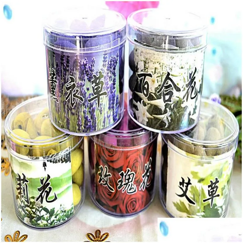 40pcs/box natural smoke backflow cone incense indoor aromatherapy bullet sandalwood lavender jasmine in box tower