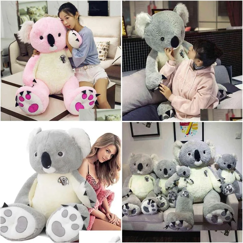 10080cm big  australia koala plush toy soft stuffed bear doll toys kids juguetes for girls birthday gift 220119