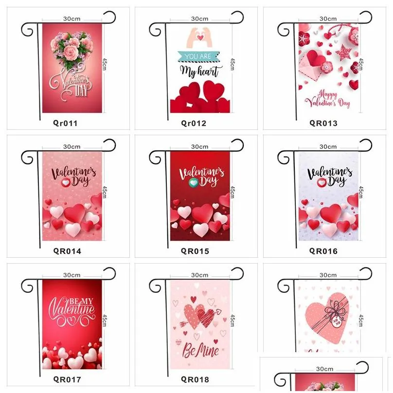 30x45cm valentines day garden banners polyester garden flag holiday atmosphere decor garden banner flags customization vtky2174