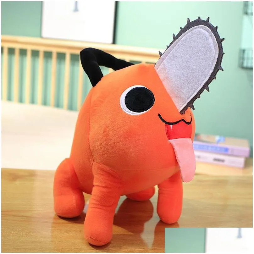 2540cm pochita plush chainsaw chain saw man cosplay standing orange dog stuffed doll prop kids gift 220519