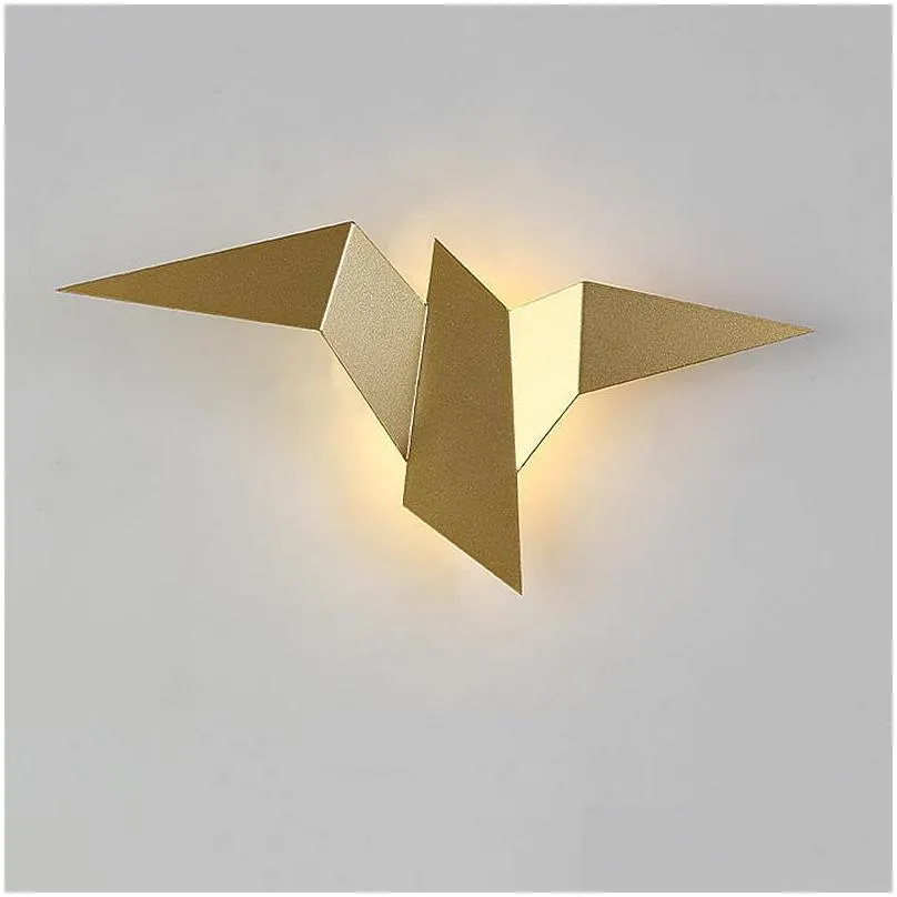 wall lamp modern led nordic iron bird 2w living room bedside sconces luminaire bedroom aisle home decor stair light fixture1