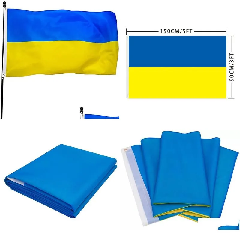 ukraine flag 3ftx5ft ukrainian national flags 150x90cm with brass grommets