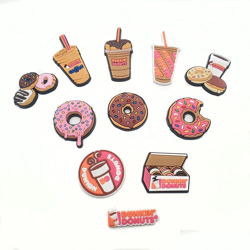 anime charms wholesale childhood memories drink donut cartoon croc charms shoe accessories pvc decoration buckle soft rubber clog charms fast