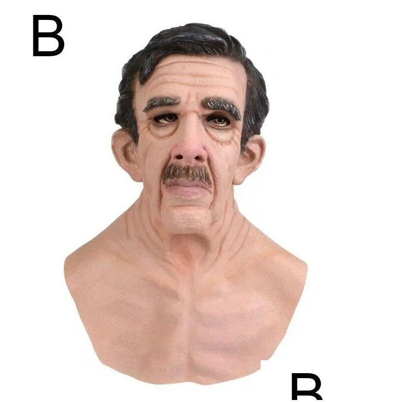 old man hallowen mask realistic latex halloween costume party props masks headgear m091