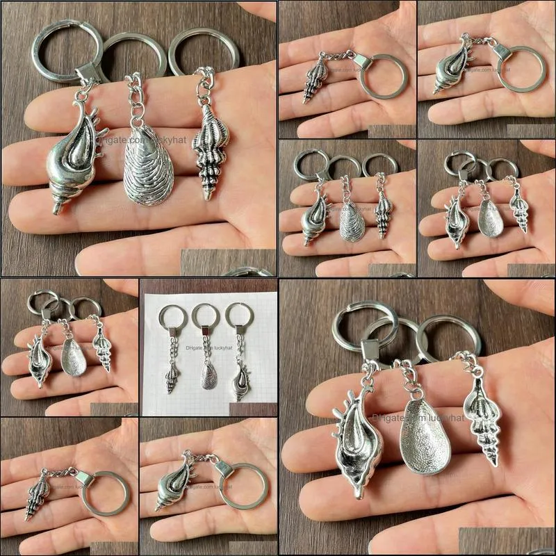 custom key rings 3 different metal alloy shell pendants diy keychain connection jewelry connection making discovery accessories