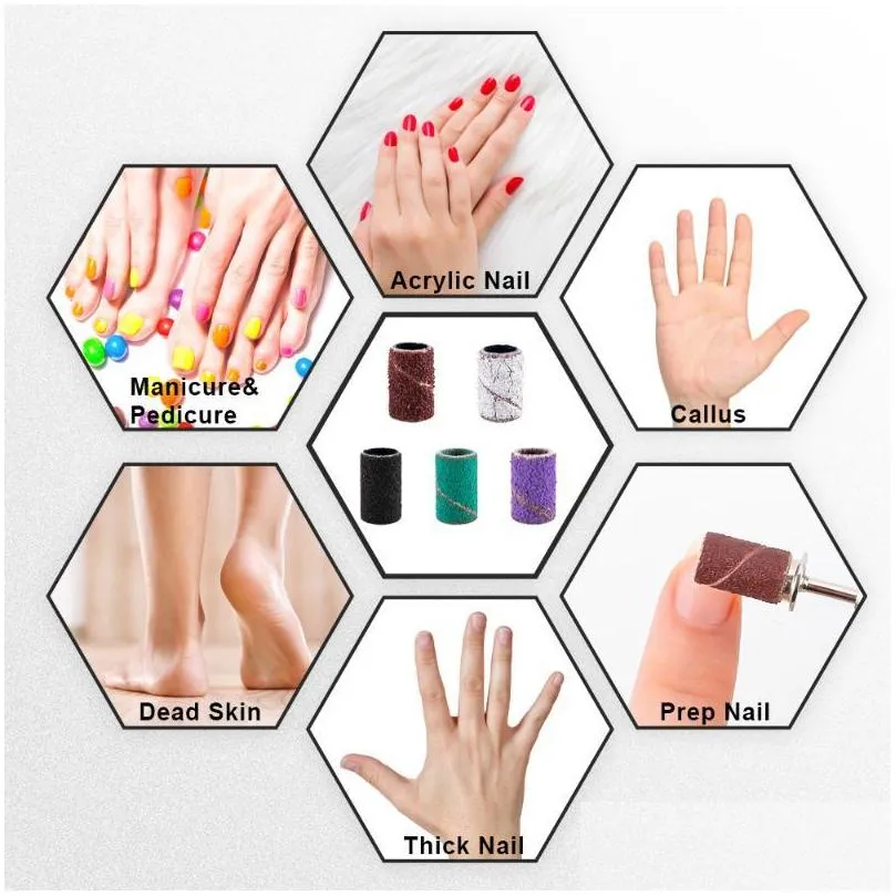 nail art equipment 80120180 sanding bands for electric machine drill bits gel polish remover tools accessories remove