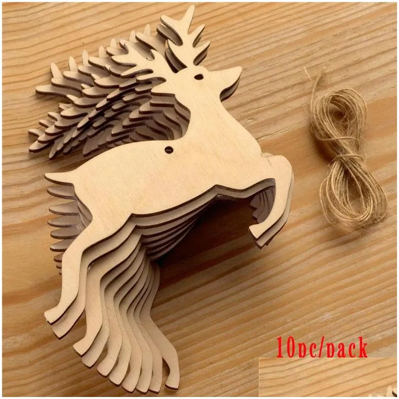 christmas tree decoration pendant wooden crafts handmade diy small gifts home party christmas decoration supplies 