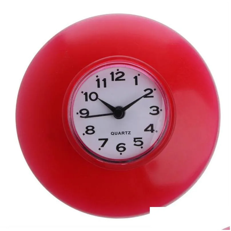 wall clocks kitchen sucker 6 colors bathroom waterproof clock home decoration bath shower with suction cup coloks