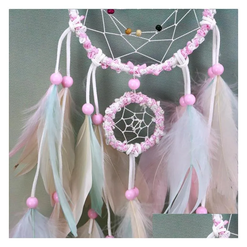 colorful handmade dream catcher feathers car home wall hanging decoration ornament gift wind chime craft decor supplies 