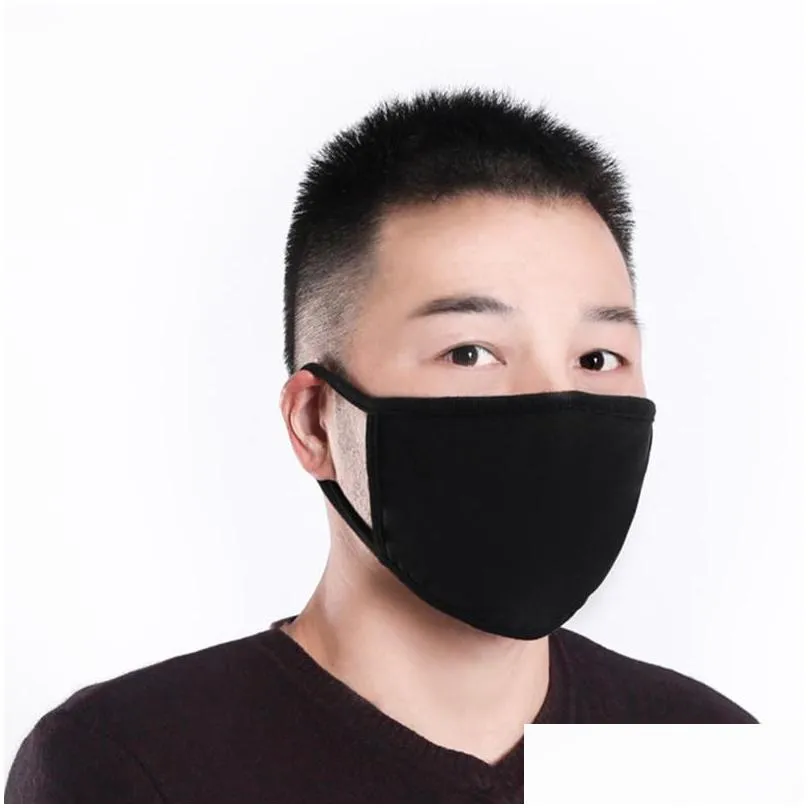 black cotton mask classic fashion face masks washable reusable dustproof cloth mask for man woman protective products