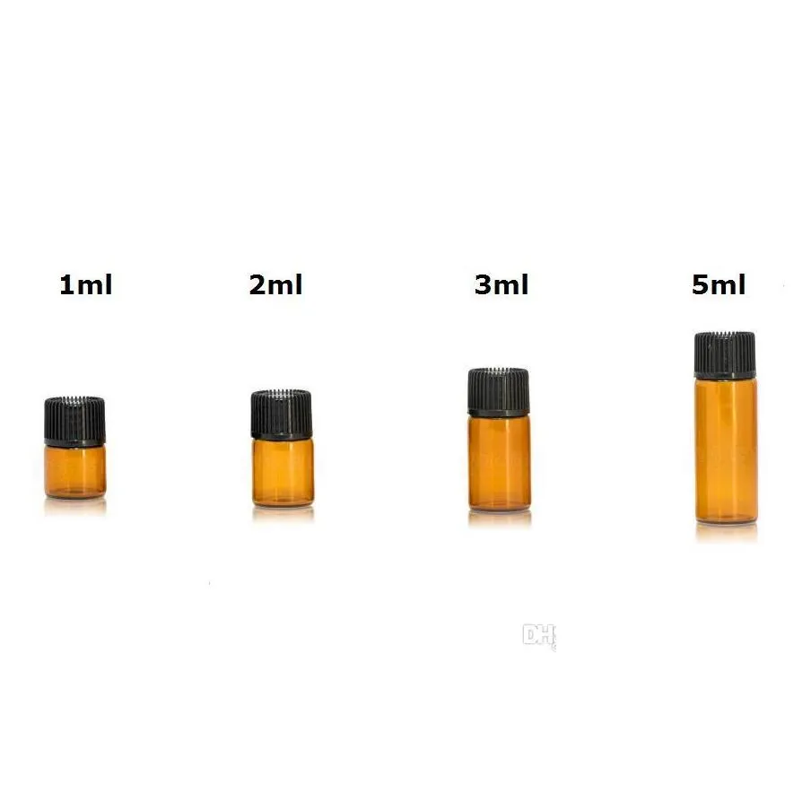 1ml 2ml 3ml 5ml amber dropper mini glass bottle essential oil display vial small serum perfume brown sample container