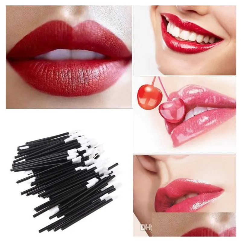 new lipbrush makeup brushes disposable cosmetic lip brush lipstick gloss wands applicator make up tool brush black clear