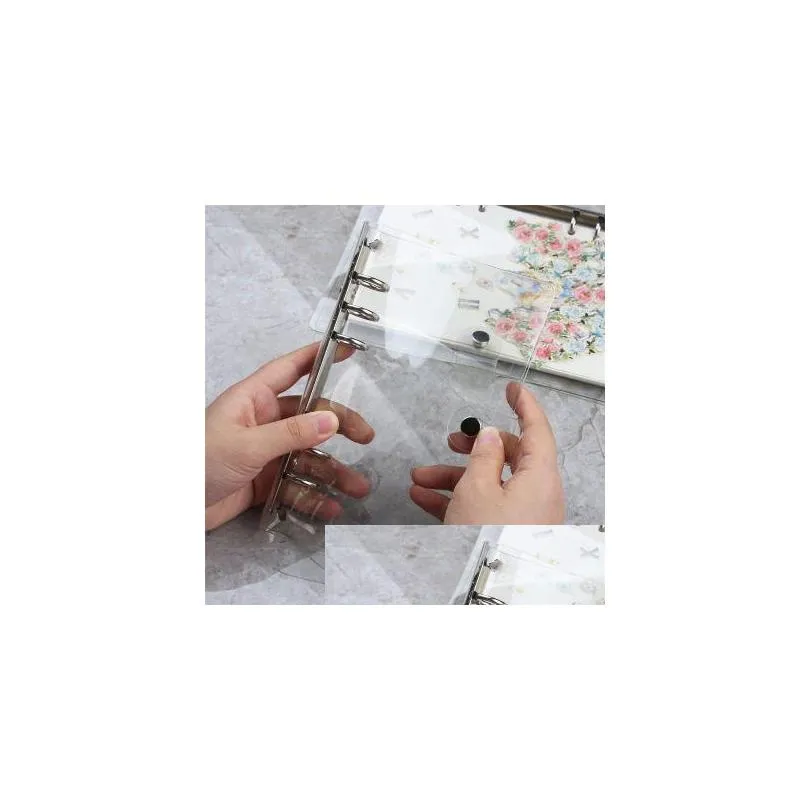 a5 a6 spiral transparent pvc notebook cover loose diary coil ring binder paper seperate planner receive bag card stationery1